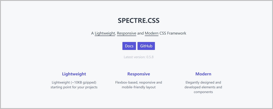 Spectre – элегантный CSS-фреймворк