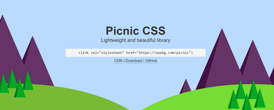Picnic – легкий CSS фреймворк с симпатичным дизайном