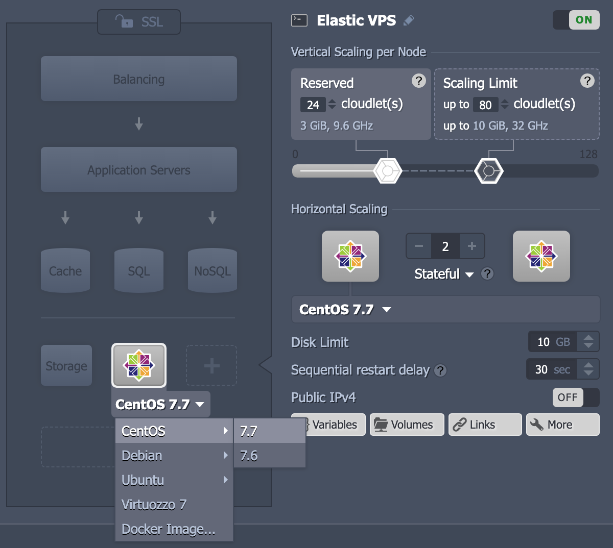 ΠΠ°ΡΡΡΠΎΠΉΠΊΠ° ΠΏΠΎΠ΄ Elastic VPS ΠΎΠ±ΡΠ°Π·Π° Ρ CentOS 7.7