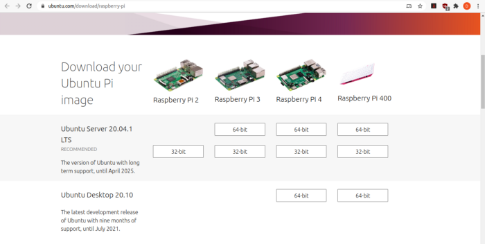 Рис. 14. Страница выбора дистрибутива для миникомпьютеров Raspberry Pi 2-4