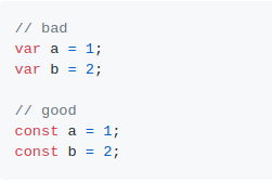 пример из документации относительно использования const вместо var