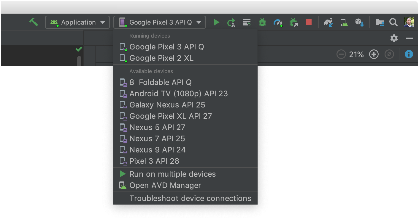 Built android. Выпадающее меню Android. Android Studio 3.6.3. Running devices в андроид студио. Как запустить программу в андроид студио.