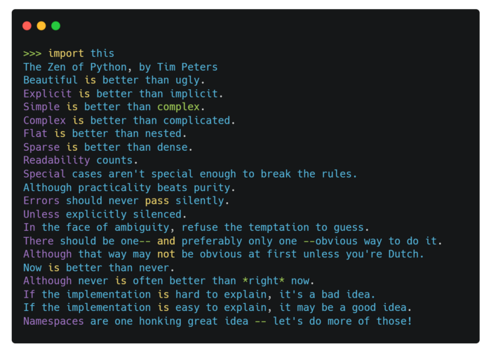 Zen of Python. Дзен питона. Import this Python. Дзен языка Python..