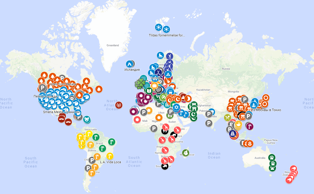 Карта с авторскими блогами о жизни эмигрантов