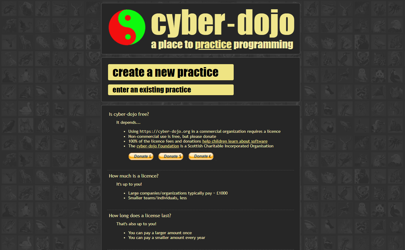 Сайт Cyber-dojo