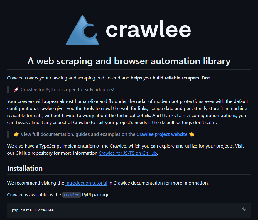 Crawlee – веб-скрапинг и автоматизация браузера