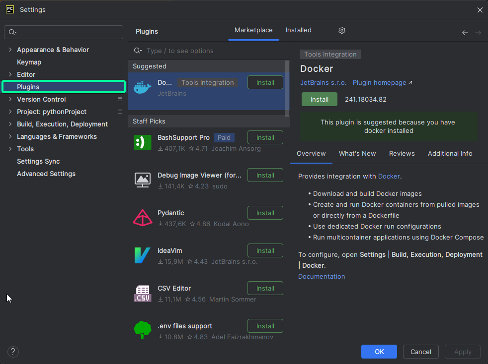 Установка и использование плагинов для расширения возможностей PyCharm