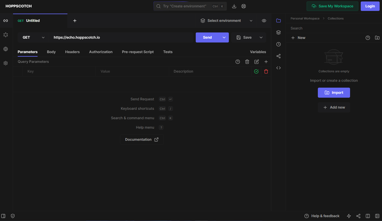 Hoppscotch работает без установки