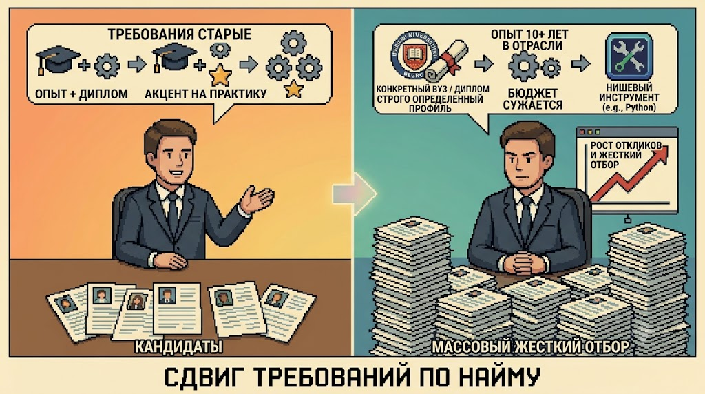 Изменение требований к образованию и опыту
