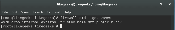 linux security firewall-cmd --get-zones