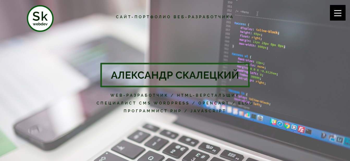 Портфолио программиста образец