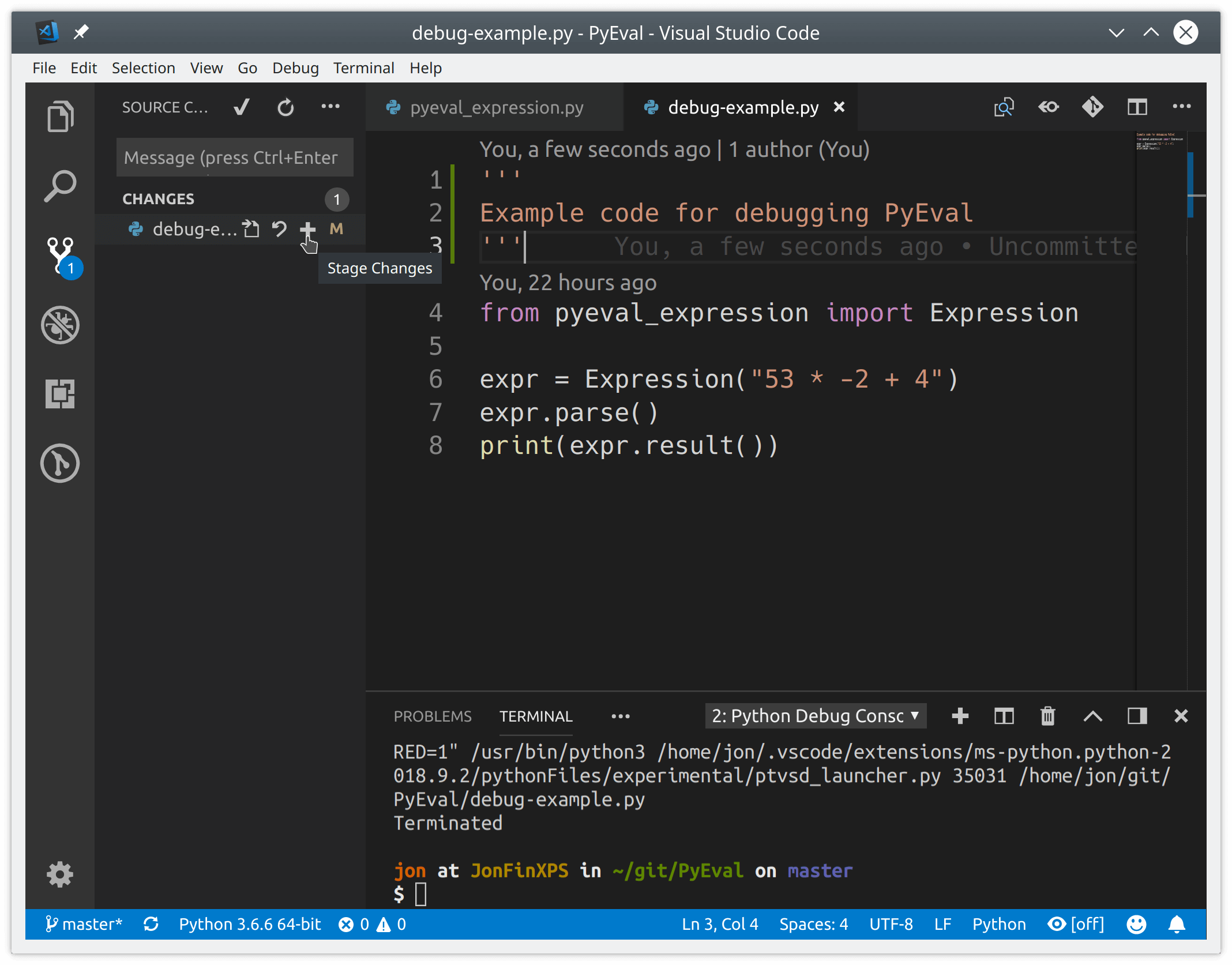 visual studio code python input